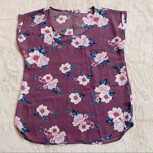 Pink Republic Mauve Floral Blouse - Size: Medium